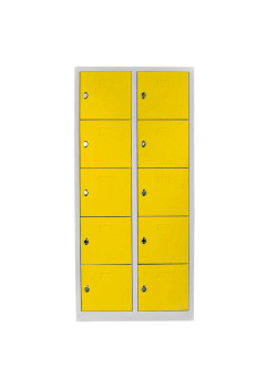 Sac Dolap Ofis 10 Gözlü Öğretmen Öğrenci Dolabı Gri-Sarı