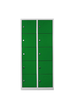 Sac Dolap Ofis 10 Gözlü Öğretmen Öğrenci Dolabı Gri-Yeşil