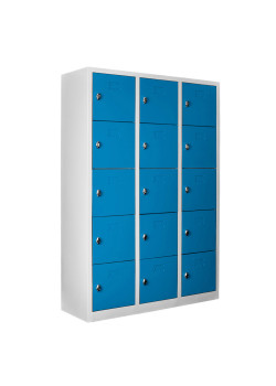 Sac Dolap Ofis 15 Gözlü Öğretmen Öğrenci Dolabı Gri-Mavi