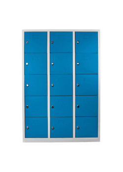 Sac Dolap Ofis 15 Gözlü Öğretmen Öğrenci Dolabı Gri-Mavi