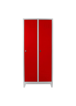 Sac Dolap Ofis 2 li Eko Soyunma Dolabı Gri-Kırmızı
