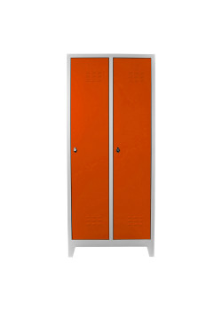 Sac Dolap Ofis 2 li Standart Soyunma Dolabı Gri-Turuncu