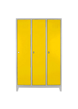 Sac Dolap Ofis 3 lü Eko Soyunma Dolabı Gri-Sarı Sac Dolap Ofis 3 lü Eko Soyunma Dolabı Gri-Sarı
