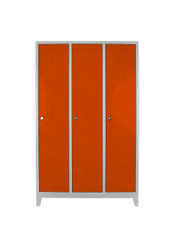 Sac Dolap Ofis 3 lü Eko Soyunma Dolabı Gri-Turuncu Sac Dolap Ofis 3 lü Eko Soyunma Dolabı Gri-Turuncu