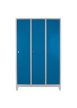 Sac Dolap Ofis 3 lü Standart Soyunma Dolabı Gri-Mavi