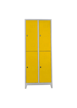 Sac Dolap Ofis 4 lü Eko Soyunma Dolabı Gri-Sarı Sac Dolap Ofis 4 lü Eko Soyunma Dolabı Gri-Sarı