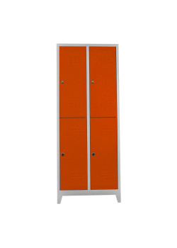Sac Dolap Ofis 4 lü Standart Soyunma Dolabı Gri-Turuncu Sac Dolap Ofis 4 lü Standart Soyunma Dolabı Gri-Turuncu