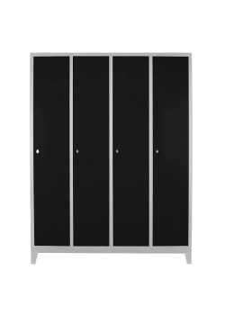 Sac Dolap Ofis 4 lü Yanyana Soyunma Dolabı Gri-Siyah Sac Dolap Ofis 4 lü Yanyana Soyunma Dolabı Gri-Siyah