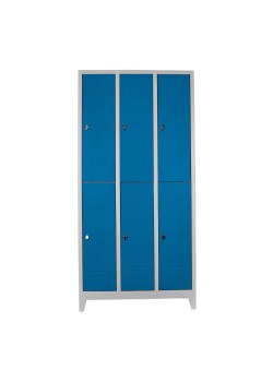 Sac Dolap Ofis 6 Lı Standart Soyunma Dolabı Gri-Mavi