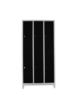 Sac Dolap Ofis 6 Lı Standart Soyunma Dolabı Gri-Siyah