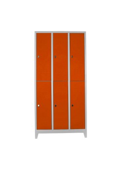 Sac Dolap Ofis 6 Lı Standart Soyunma Dolabı Gri-Turuncu Sac Dolap Ofis 6 Lı Standart Soyunma Dolabı Gri-Turuncu
