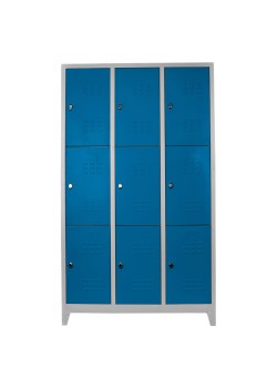 Sac Dolap Ofis 9 lu Eko Soyunma Dolabı Gri-Mavi Sac Dolap Ofis 9 lu Eko Soyunma Dolabı Gri-Mavi