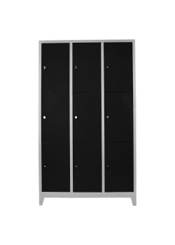 Sac Dolap Ofis 9 lu Eko Soyunma Dolabı Gri-Siyah