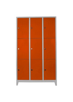 Sac Dolap Ofis 9 lu Eko Soyunma Dolabı Gri-Turuncu Sac Dolap Ofis 9 lu Eko Soyunma Dolabı Gri-Turuncu