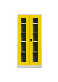 Sac Dolap Ofis Camlı 198 lik Dosya Dolabı Gri-Sarı Sac Dolap Ofis Camlı 198 lik Dosya Dolabı Gri-Sarı