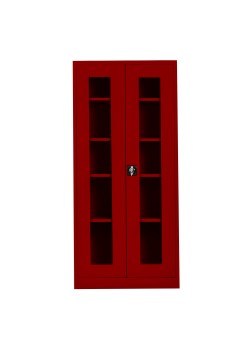 Sac Dolap Ofis Camlı 198 lik Dosya Dolabı Kırmızı